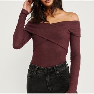 Abercrombie Off-The Shoulder Cozy Long Sleeve Top
